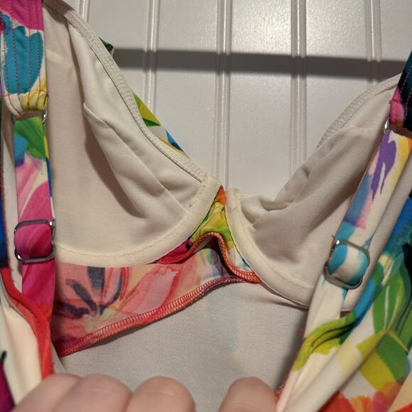 Miraclesuit Slimming Support Floral Tankini Top Underwire Size 10 - Picture 6 of 6